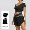 Conjunto de Yoga para Mujer Sensación de Alta Gama Camiseta sin Mangas de Fitness Ropa Interior a Prueba de Impactos de Alta Intensidad Top para Correr Sujetador Deportivo Ropa Exterior