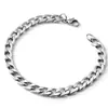 Pulseira Cubana de Aço Titânio Tendência Personalidade Masculina Simples Hip Hop Estilo Frio Corrente NK Pulseira Estilo Neutro Dominador para Homens e Mulheres