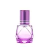 Botella de spray de perfume de vidrio de color hexagonal con rodillo de diamante en stock al por mayor, botella decantadora de perfume de alta estética