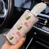 ¡Guau! Porta pañuelos para coche, Material de aleación de aluminio de alta gama, Tubo de pañuelos con estampado de dibujos animados para uso en coche