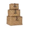 Caja de Almacenamiento Tejida de Pastos Marinos, Caja de Almacenamiento de Souvenir de Boda Estilo Pastoral con Tapa, Caja de Herramientas de Clasificación, Muestra al por Mayor