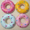 Anel de Natação Mini Anti-Engasgo Personalizado em Formato de Donut Anel Flutuante de Água em PVC Brinquedo Infantil Acessórios Infláveis para Copo de Chá de Leite