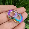 Anillo Angelical de Vidrio con Agujero Grande Círculo Agujero para Colgar Cuentas de Cristal Súper Brillantes de Colores Artesanal DIY Collar Pulsera Joyería Colgante