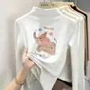 Nuevo top cálido de manga larga con estampado de dibujos animados de doble cara de forro polar para niñas, adecuado para otoño e invierno, con cuello semi-alto