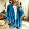 Outono/Inverno 2026 Novo Suprimento de Comércio Exterior Transfronteiriço Europeu e Americano Cor Sólida Veludo Dourado Cardigan de Manga Longa Feminino Casaco Top para Outono
