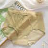 Ropa interior de encaje para mujer, sexy, de malla, transpirable, sin costuras, de seda, con proteína, antibacteriana, de cintura media, sexy, para mujer