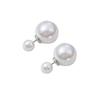 Aretes de perlas de doble cara estilo coreano para mujer 2024 Nuevo estilo ligero de lujo aretes de moda de alta gama nicho aretes únicos