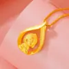 Exquisito Colgante Pequeño de Buda Estilo Budista para Influencers Femeninas, Colgante de Cobre de Flor de Loto Estilo Antiguo Chapado en Oro de 24 Quilates