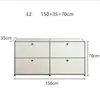 Aparador modular estilo mediados de siglo, mueble de TV Bauhaus, gabinete moderno minimalista de lujo ligero, gabinete blanco de pie para el hogar