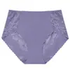 Panty sexy de malla de seda helada sin costuras con encaje, cintura media-alta, entrepierna de algodón puro, tanga de corte alto para mujer, comercio exterior