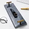 Estilo nórdico lujo ligero vintage bandeja de mármol plato plano para postres almacenamiento de joyas almacenamiento de baño adornos de decoración del hogar