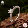 Anillo original Aifuler s925 plata de ley forma de V iris moissanita brillante anillo simple versátil joyería para mujeres