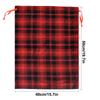 Saco com Cordão de Natal Saco de Algodão Xadrez Faro de Natal Saco de Embalagem e Armazenamento Vermelho e Preto Etiqueta de Papel Kraft Saco para Doces