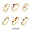 Cross-border S925 Sterling Silver Geometric Round Ring Feminino Light Luxury Zircon Butterfly Ring Europeu e Americano Moda All-match Jewelry