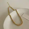 Estilo de Moda Minimalista Cool Colar de Contas Metálicas Argola Design de Nicho Versátil Moda Colar para Clavícula