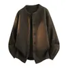 Nuevos suéteres de punto para otoño e invierno para hombres y parejas, estilo old money, cárdigan de cuello redondo, chaqueta, moda transfronteriza, venta al por mayor de fábrica