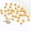 Chapado en Cobre Color Oro Real de 18K Retención de Color Agujero Pasante Hueco Doble Cara Carácter Fu Cuentas Espaciadoras Redondas Pulsera Collar Accesorios de Joyería DIY