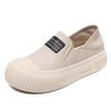 Primeira camada de sapatos de biscoito plataforma de couro de vaca para mulheres 24 primavera novo casual muffin slip-on preguiçosos sapatos de couro genuíno loafers