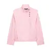 Ropa de Mujer Transfronteriza de Aliexpress 2026 Moda Europea y Americana Chaqueta Holgada con Botones Decorados y Mangas Raglán de Cuello Alto para Mujer D6791