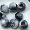 Padrão Jade Imitação Gradiente Duas Cores Forma Especial Material de Contas com Furo Grande Contas de Plástico Acrílico Oval Metabo