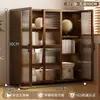 Estante de Livros de Chão à Prova de Poeira Estante Simples de Chão para Casa Sala de Estar Armário de Armazenamento Camadas com Porta
