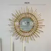Espelho de Penteadeira de Jardim de Infância Arranjo Criativo Decoração Estação de Autoatendimento Tecelagem Artesanal Decoração de Espelho de Rattan Prateleira de Armazenamento