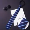 Corbata para Hombre de Negocios Cremallera Perezosa Fácil de Tirar Boda Traje de Novio Profesional Negro para Hombre Sin Nudo