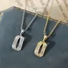 Colar Pingente Letra O em Zircônia Estilo Coreano Luo Chen para Mulheres, Corrente de Clavícula da Moda, Luxo Leve, Acessório Versátil de Alta Qualidade