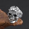 Anillo de dedo de calavera dominante exagerado de plata tailandesa retro anillo de ajuste de apertura para hombre de plata tailandesa personalidad popular