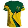 Camiseta Moda 2026 África Ghana Estampado 3D Camiseta Casual de Cuello Redondo para Hombre Camiseta Deportiva de Verano con Cuello Redondo y Manga Corta