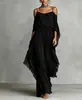 Conjunto de Pantalones de Pierna Ancha sin Tirantes, Hombros Descubiertos, Chifón Gris, Estilo Nuevo Transfronterizo Europeo y Americano para Mujer, Moderno Diseño Irregular