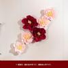 Decoración de Habitación de Boda, Decoración Floral de Boda, Flores Plegadas Tridimensionales, Papel Tapiz de Flores Artificiales de Boda para Fondo de Dormitorio, Tablero de Boda