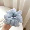 Scrunchie Verde Menta Pérola Fresco de Verão para um Look Preguiçoso do Dia a Dia, Adiciona Volume ao Cabelo, Estilo Coque Suave