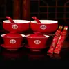 Artículos esenciales para bodas: juego de tazas de té para ceremonia del té, juego de regalo, taza de té para ceremonia del té, juego de té de dote, cuencos a juego