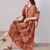 Nuevo vestido de algodón y seda para mujer, talla grande de verano, corte holgado, estilo elegante de alta gama para madres, adecuado como prenda exterior, vestido que disimula la barriga