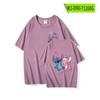Camiseta Dizai de manga corta con cuello redondo y puntada periférica de animación, de algodón puro, para parejas, para bebé estrella, ropa de verano a juego.