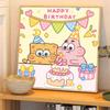 Feliz Cumpleaños Pintura al Óleo Digital DIY Rellenado a Mano 2025 Nuevo Bob Esponja Dibujo Animado Colorear Acrílico Pintura al Óleo