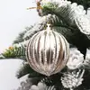 Colgante de bola de Navidad pintada a mano transfronterizo, plástico chapado, bola de calabaza de 6 cm, decoraciones para árbol de Navidad en stock
