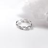 Anillo de plata Naran S925 estilo coreano simple moda línea sinuosa verano elegante joyería tejida J9584