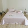 Estilo Casual Funda de Cama de Algodón Doble Cara Super Suave con Encaje de Hongo Juego de Tres o Cuatro Piezas Funda de Edredón de Gasa Arrugada Funda de Almohada Ropa de Cama