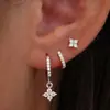 Brincos de Trevo de Quatro Folhas com Moissanita Banhados a Ouro 14K Estilo Fresco para Mulheres, Mesmo Estilo Visto em Transmissões Ao Vivo Transfronteiriças, Design de Nicho da Moda Leve e Luxuoso