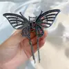 Novo Grampo de Presilha de Liga com Borla de Borboleta Meio Preso para Cabelo Grampo de Cabelo Estilo Coreano Elegante Grampo de Cabelo Parte de Trás da Cabeça Cabelo Acessórios para Cabelo