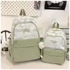 Nova Mochila de Grande Capacidade com Combinação de Cores de Tinta para Alunos do Ensino Fundamental e Médio Moda Bolsa Escolar Mochila de Viagem para Estudantes Universitários para Mulheres