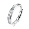 Explosiones Transfronterizas Plata de Ley S925 Dependencia Persistente Destino de Pareja para Hombres y Mujeres Diseño de Nicho Anillo Geométrico de Lujo Ligero