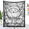 Nuevo producto transfronterizo: Manta de garabatos temática navideña, manta para colorear pintada a mano, pintada a mano con pinceles coloridos, edición navideña