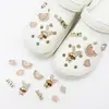 Charms para sapato Croc DIY corrente de pulseira de flor de pérola tridimensional flor de sapato estilo balé removível acessório de sapato decoração