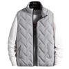 Chamarra chaleco acolchado de algodón con cuello vertical, herramientas abajo, peto de invierno para mediana edad, cálido, sin mangas, con logotipo personalizado para hombre