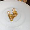 Aretes de Perlas de Amor con Hojas de Zirconia con Aguja de Plata Electrochapada en Oro Real Aretes de Tuerca Avanzados de Nicho Antiguo Medio Venta al por Mayor para Mujeres