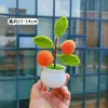 Planta Artificial Pequeña en Maceta de Hilo Naranja de Crochet para la Suerte Decoración de Escritorio Puesto de Cumpleaños Regalo Pequeño