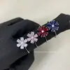 Nuevo Anillo de Gota de Flor Nomeolvides de Hw Huirui para Mujer, Anillo Versátil de Moda de Flor de Girasol y Margarita de Gama Alta